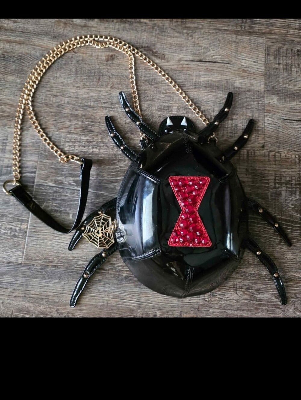 Betsey Johnson Black Widow Crossbody Bag